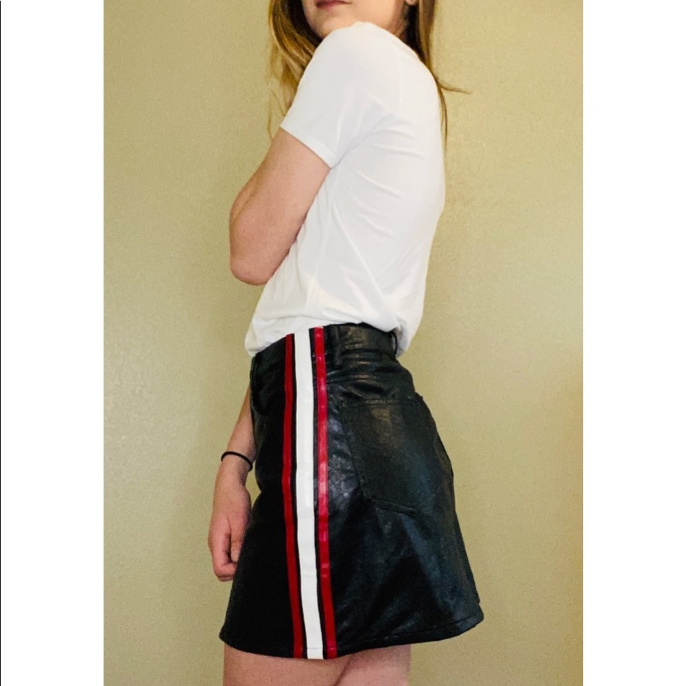 black leather skirt!